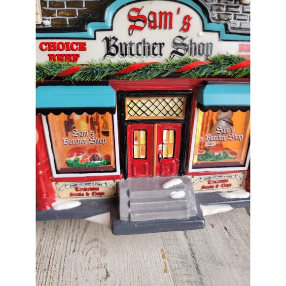 Dept 56 799931 Sam's Butcher Shop snow village accessory Xmas meat - Picture 3 of 7